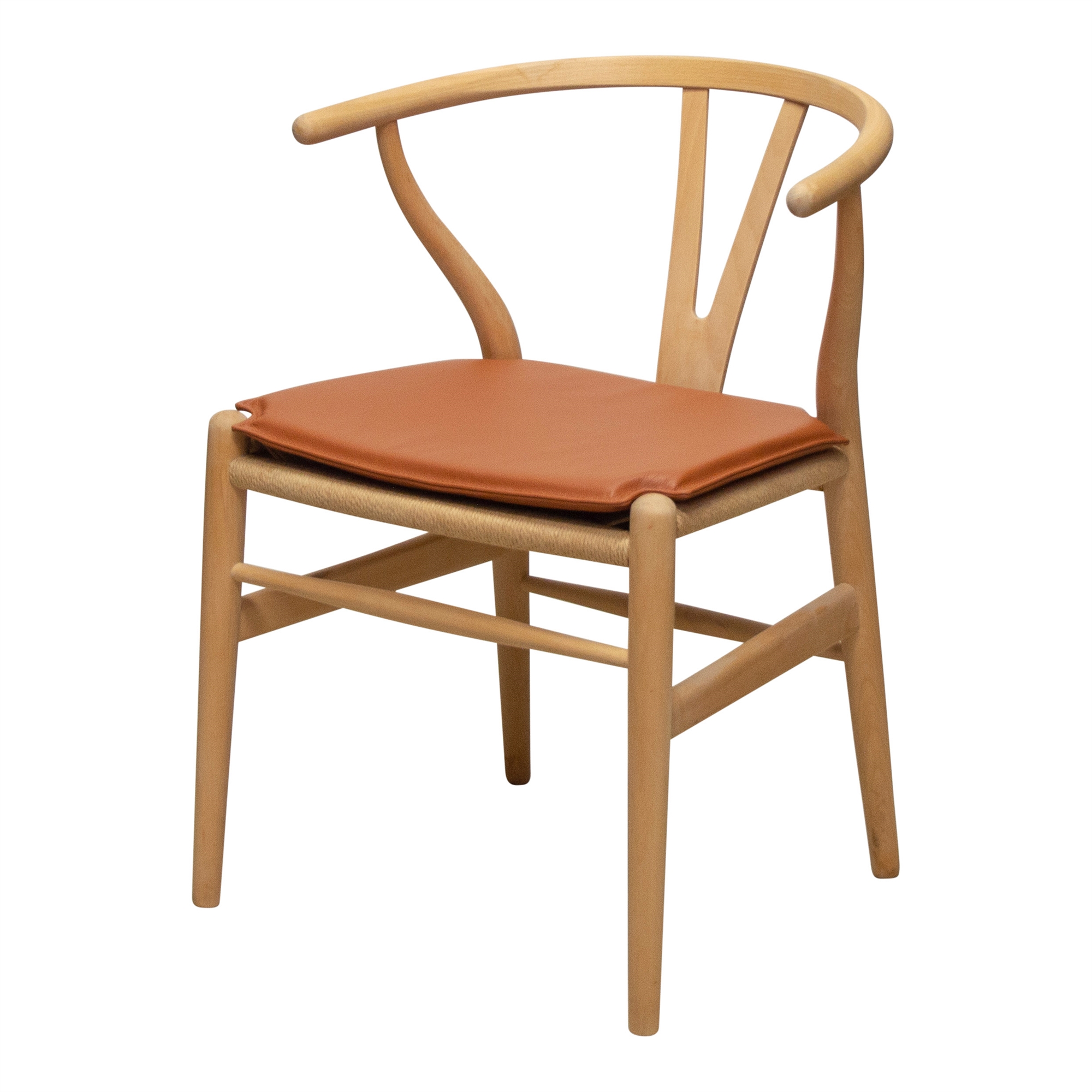 Seat Cushion In Basic Select Leather For Ch 24 Wishbone Chair By Hans J Wegner