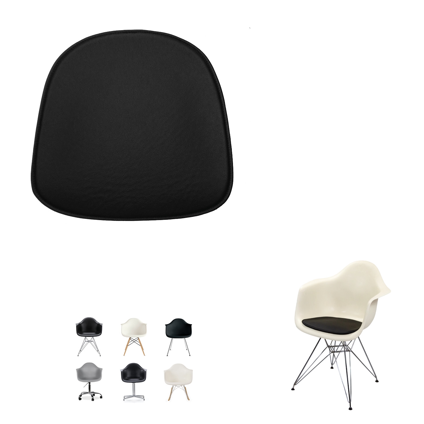 Non Reversible Luxury Seat Cushion In, Seat Cushion For Eames Plastic Armchair