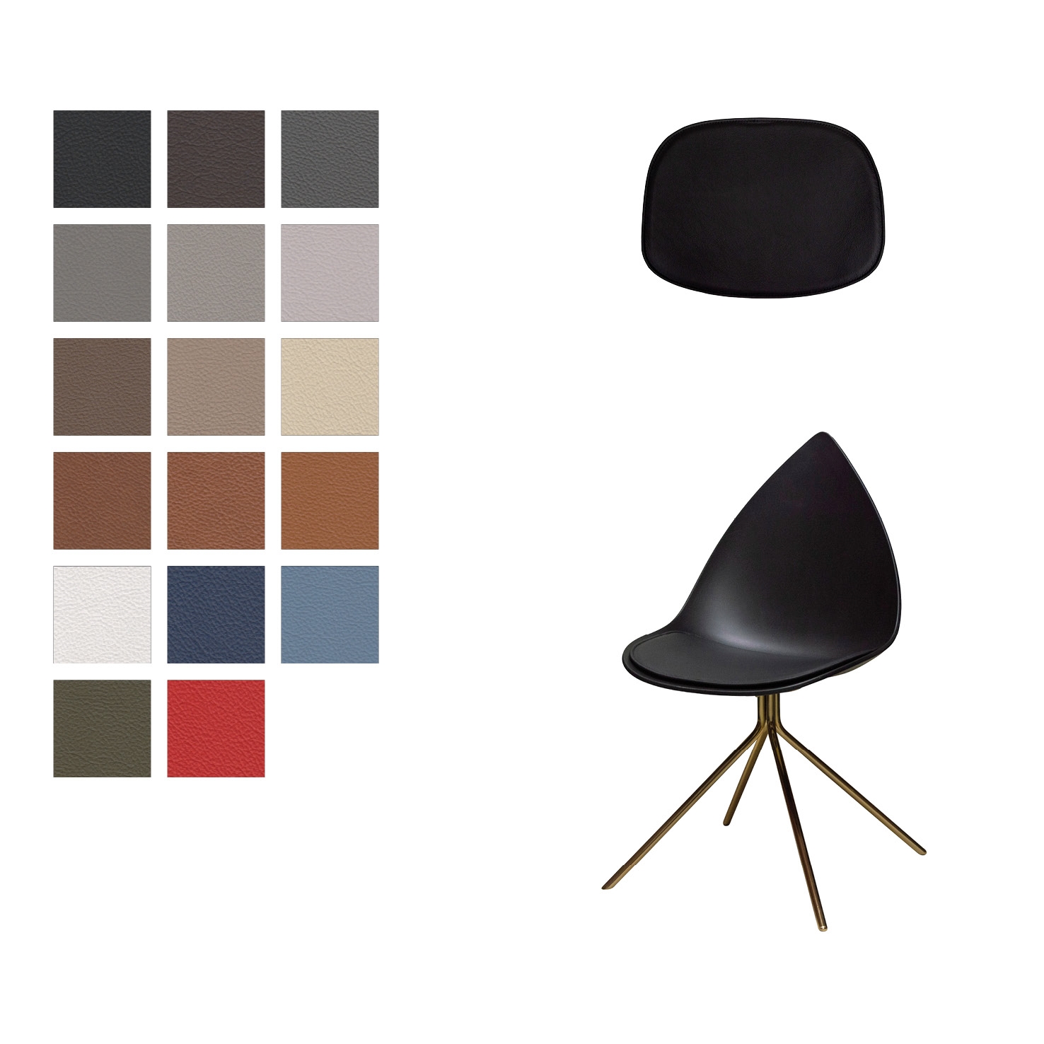 Luxury Non Reversible Seat Cushion In Basic Select Leather For